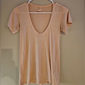 Light Pink V-Neck Women's Top